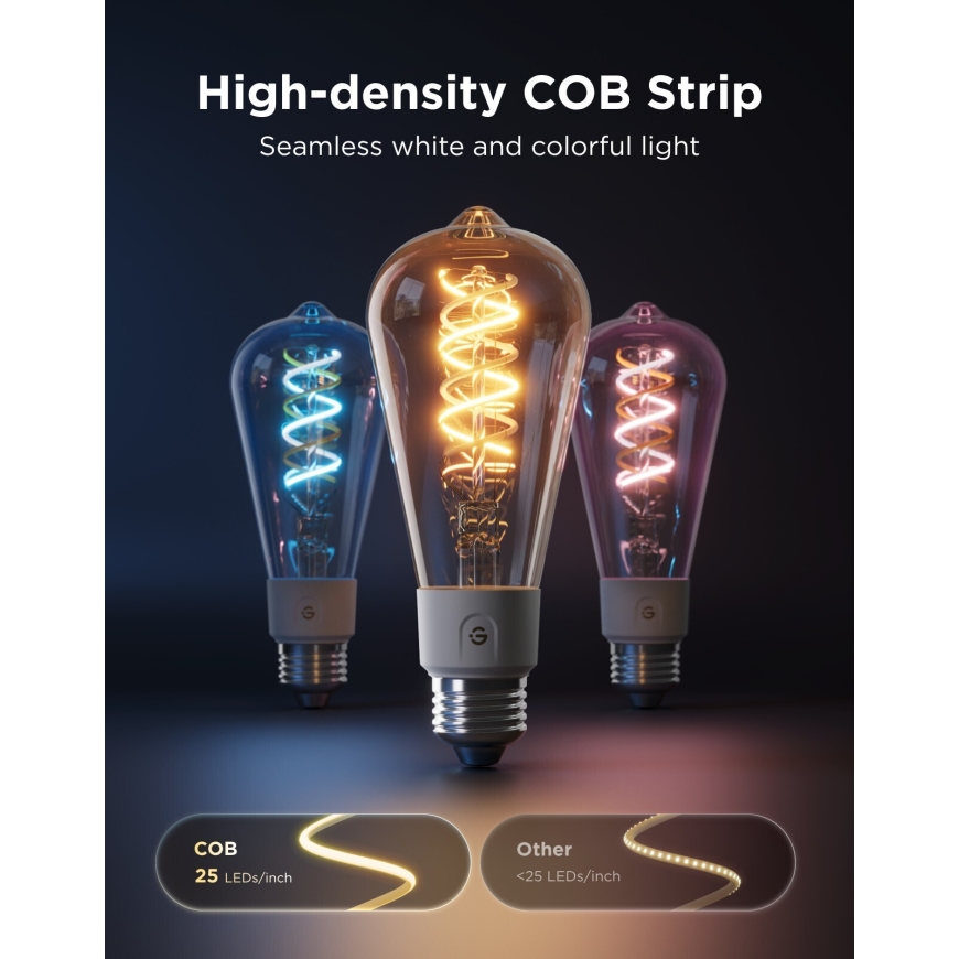 Govee Smart Edison E27 išmani lemputė, 500 lm, 2 vnt – 3