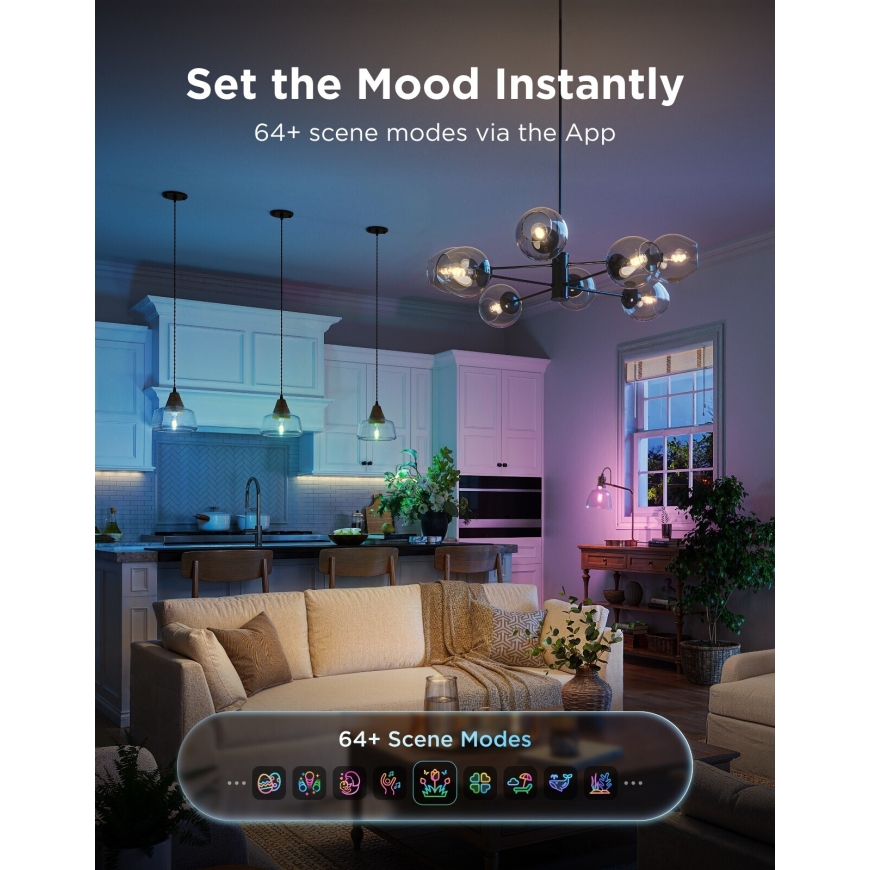 Govee Smart Edison E27 viedā spuldze, 500 lm, 2 gab – 4