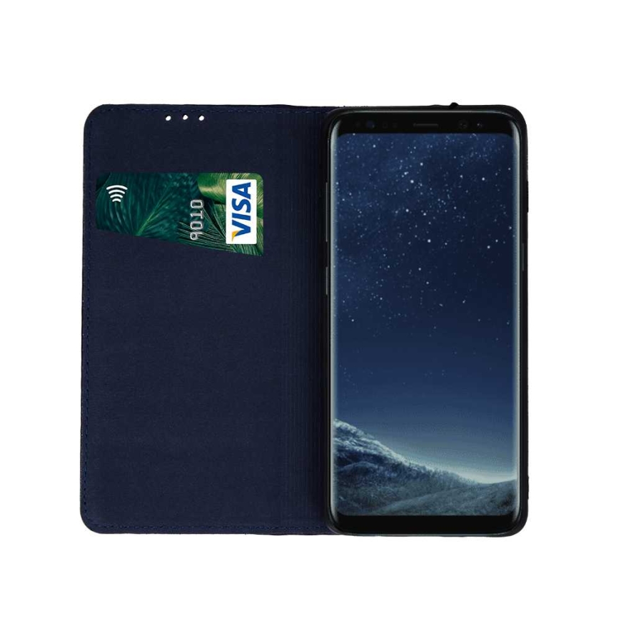 Ādas grāmatas vāks iPhone 13 Pro Zils – 3