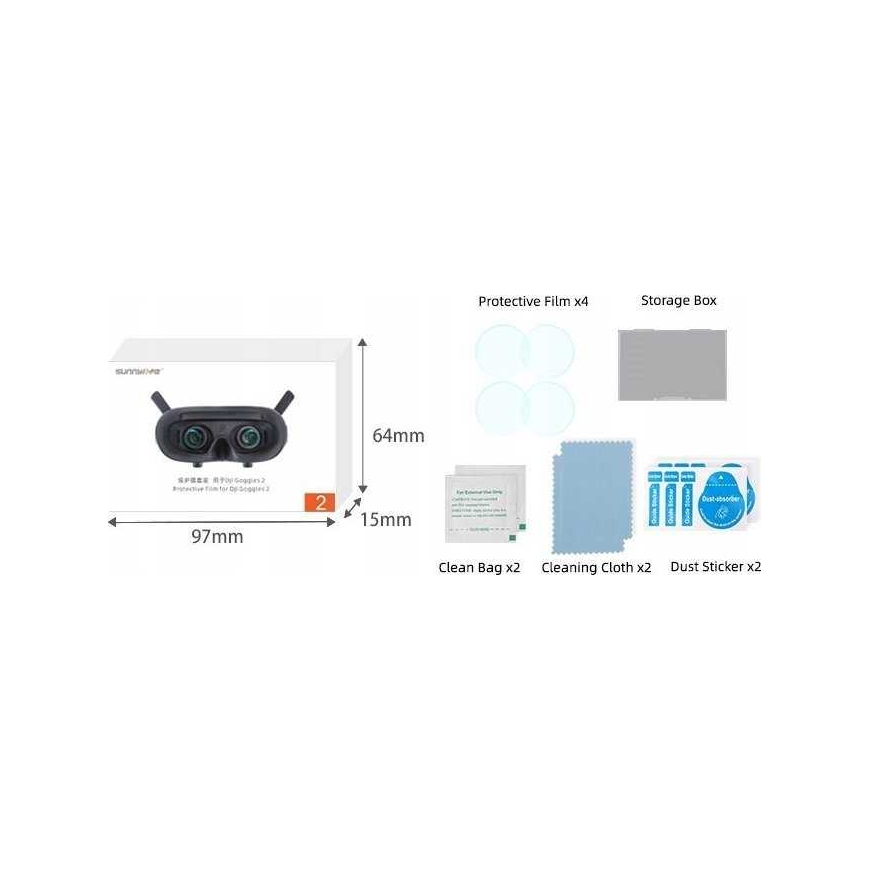 Sunnylife 4x suojalasit DJI Foggles V2 AT-BHM476- – 2