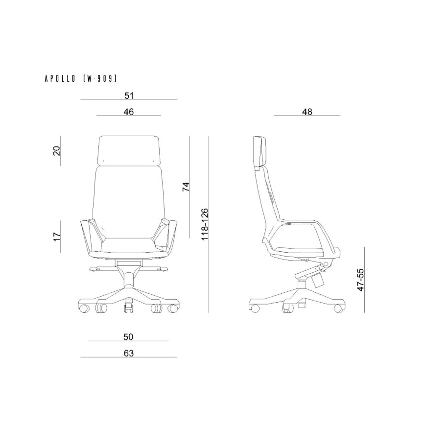 Apollo BL417 office chair – slategrey/black – 5