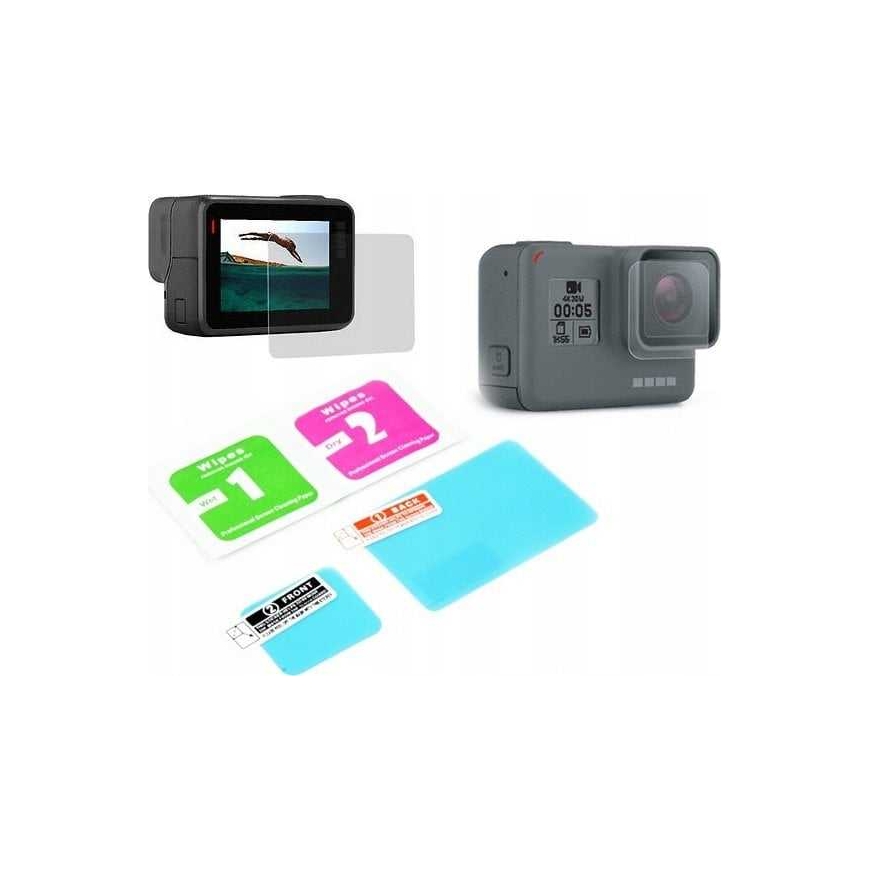 Xrec 2in1 objektīva vāciņu + LCD ekrāna komplekts Gopro Hero 7 6 5 Black