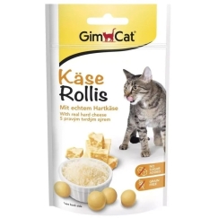 GIMCAT Käse-Rollis Crunchy Cheese Bites – cat treat – 40g