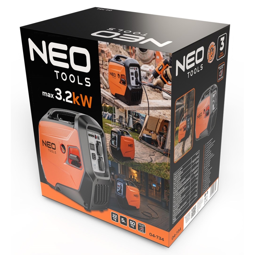 NEO TOOLS inverter generator 3200W, orange/black – 2