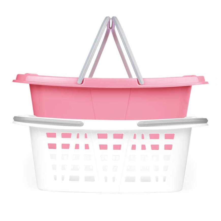 Beldray LA030450PNKFPEU7 Kahe pesukorvi komplekt, valge/roosa – 2