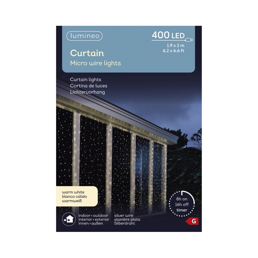 Lumineo Micro LED outdoor light curtain, 190 × 200 cm – 4