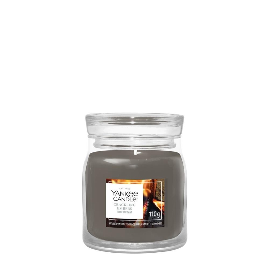 Yankee Candle Crackling Embers vaska svece cilindrs koks pelēks 1 gab.