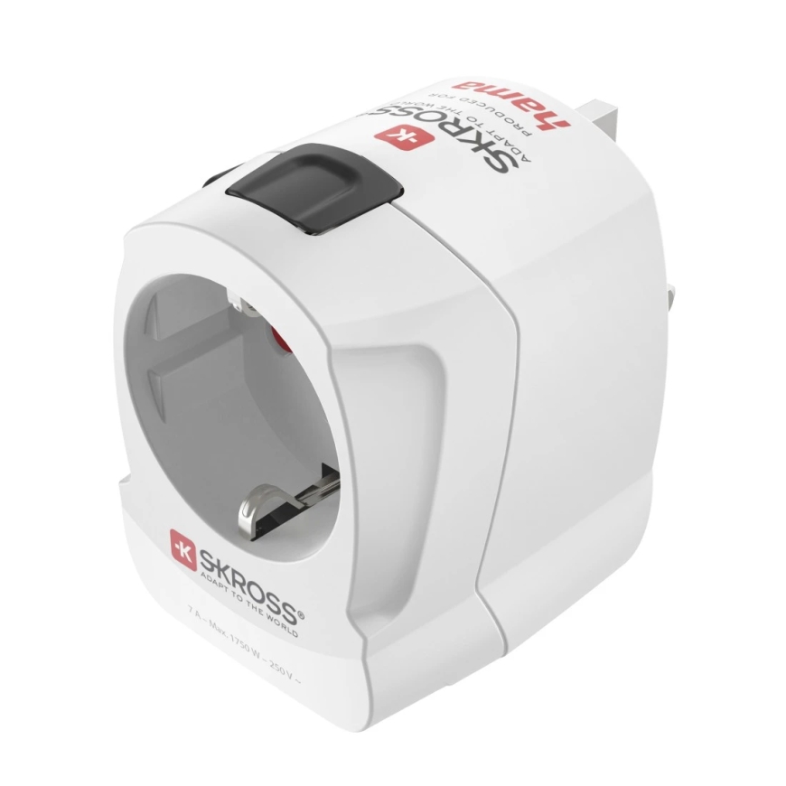 Hama 00223477 power plug adapter Modular Type C (Europlug)+Type F White – 2
