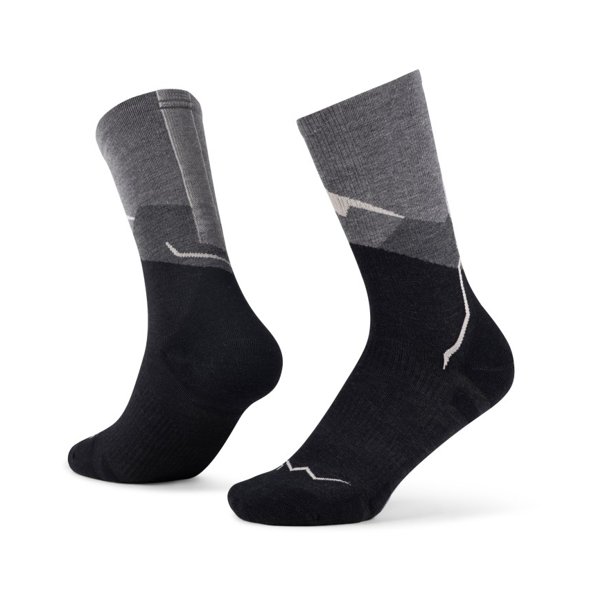 BUFF Merino Lightweight Crew Sock LWC1, Grey, Black L