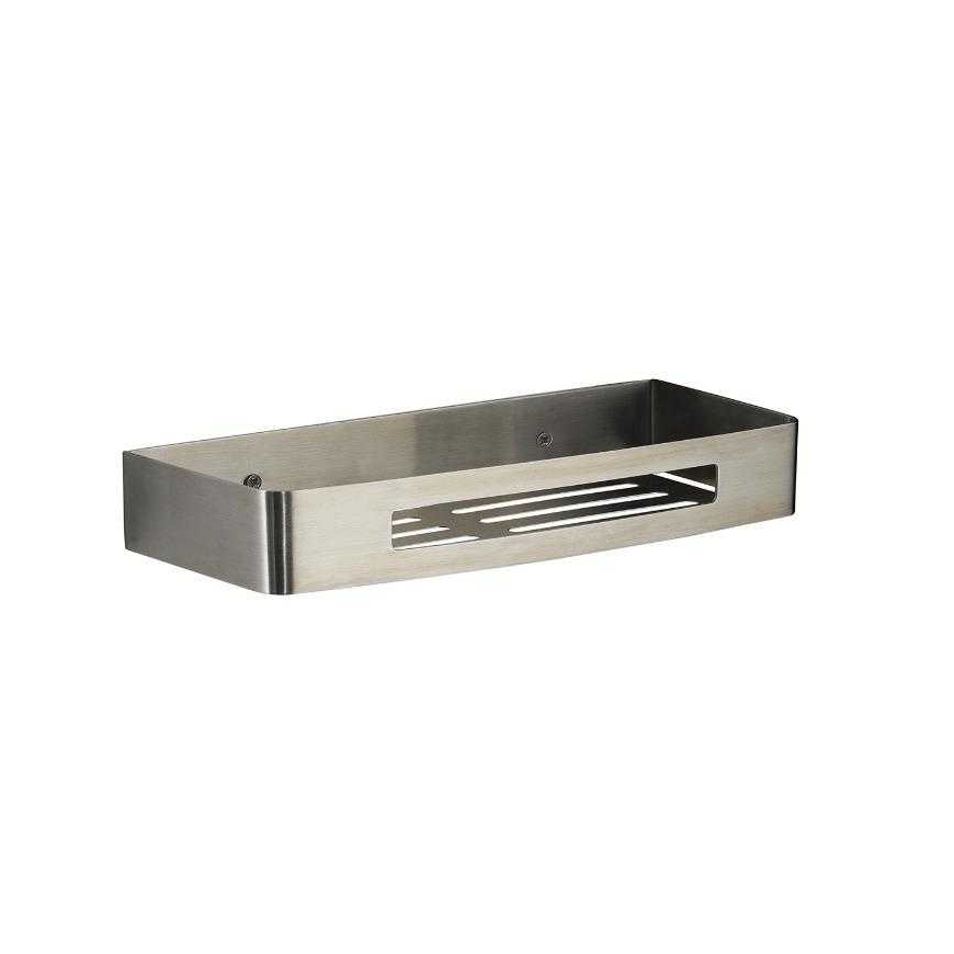 Gedy NERVA SHOWER BASKET RECTANGULAR BRUSHED