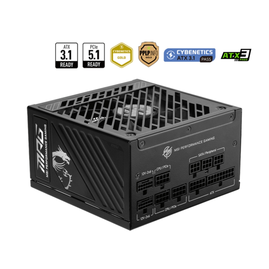 MSI MPG A1250GS PCIE5 virtalähdeyksikkö 1250 W 20+4 pin ATX ATX Musta – 4