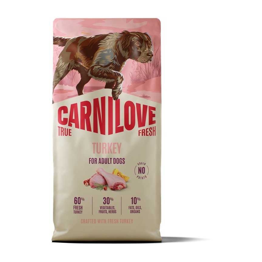 CARNILOVE CARNILOVE TRUE FRESH Sausas šunų maistas su kalakutiena suaugusiems visų veislių 12