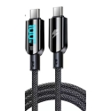 Vakoss TC-U560 USB-C kuni USB-C kaabel koos digitaalse ekraaniga, 100 W, 1,5 m, Must Vakoss TC-U560 USB-C kuni USB-C kaabel koos digitaalse ekraaniga, 100 W, 1,5 m, Must