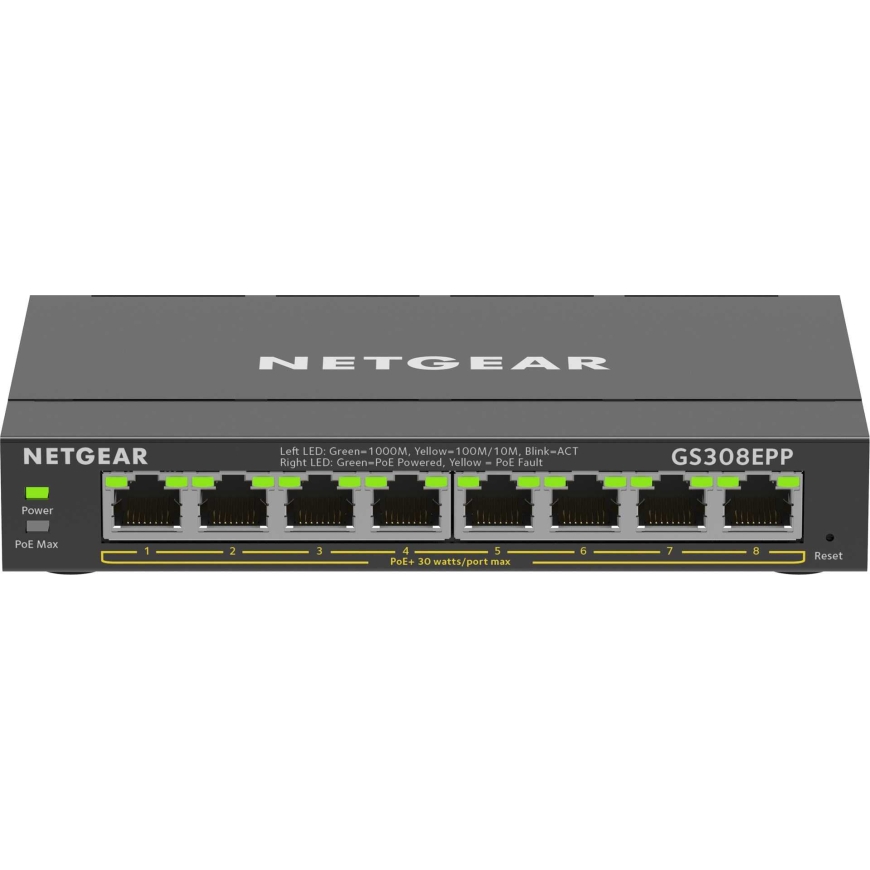 Netgear 8PT GE Plus lüliti W/HI-PWR POE+ – 3