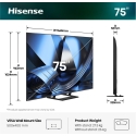 Hisense 75U7DSE televizors 190,5 cm (75") 4K Ultra HD Viedtelevizors Wi-Fi Melns, Pelēks Hisense 75U7DSE televizors 190,5 cm (75") 4K Ultra HD Viedtelevizors Wi-Fi Melns, Pelēks