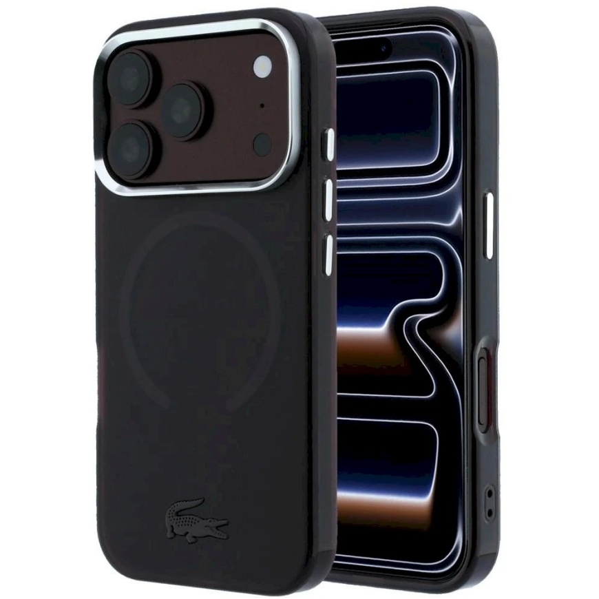 Lacoste IML Frosted MagSafe Case for iPhone 18 Pro Max / 17 Pro Max / burgundy color
