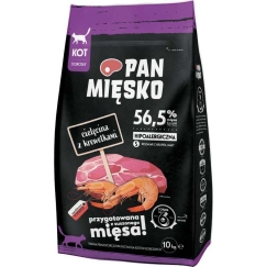 PAN MIĘSKO Pan Mięsko Sausā barbora kaķiem Liellopa gaļa ar garnelēm (pieaugušajiem)