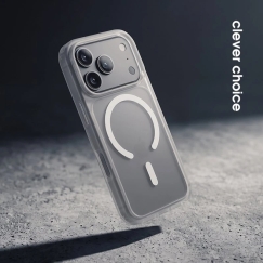 Чехол для iPhone 18 Pro / 17 Pro, белый Crong Hybrid Matte Magnetic