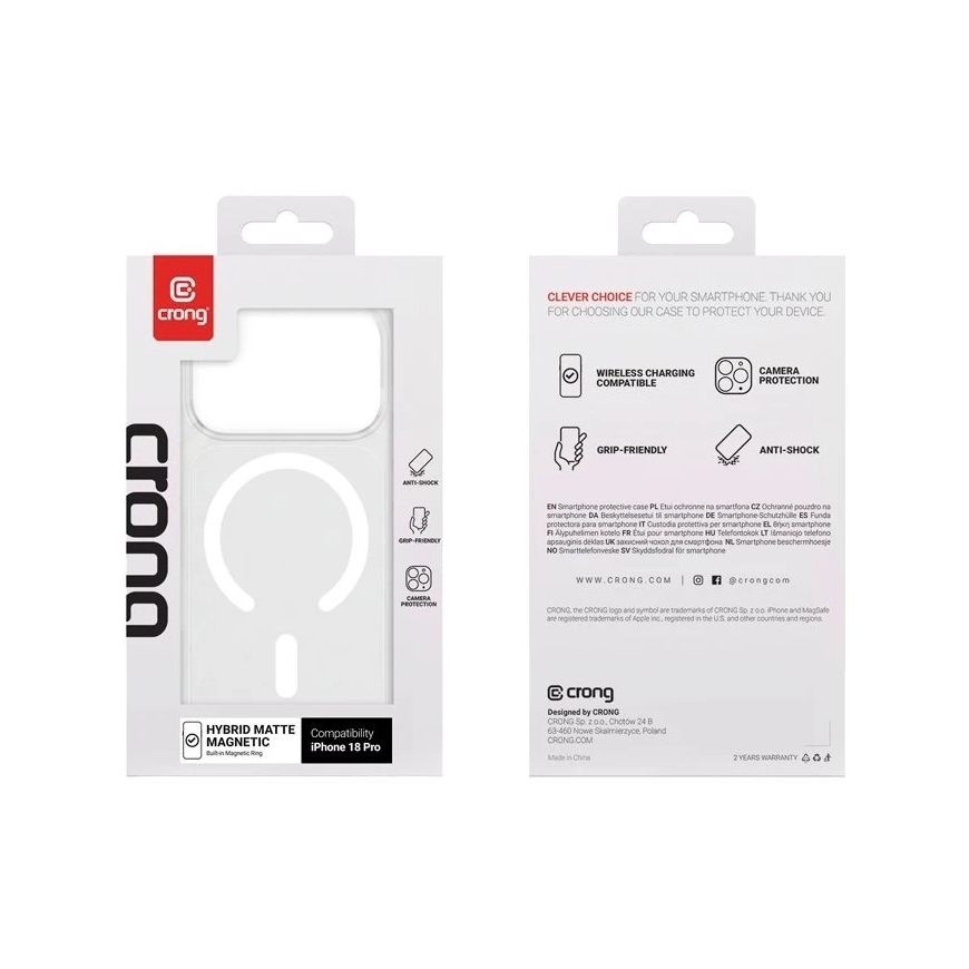 Чехол для iPhone 18 Pro / 17 Pro, белый Crong Hybrid Matte Magnetic – 4
