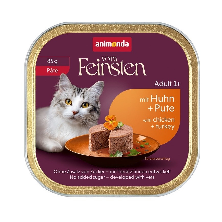 ANIMONDA Vom Feinsten Aikuisten pate kanaa ja kalkkunaa - märkä kissaruoka - 85g
