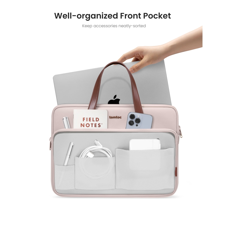 tomtoc Versatile A12 Nešiojamojo kompiuterio petinė taša, rožinė – 3