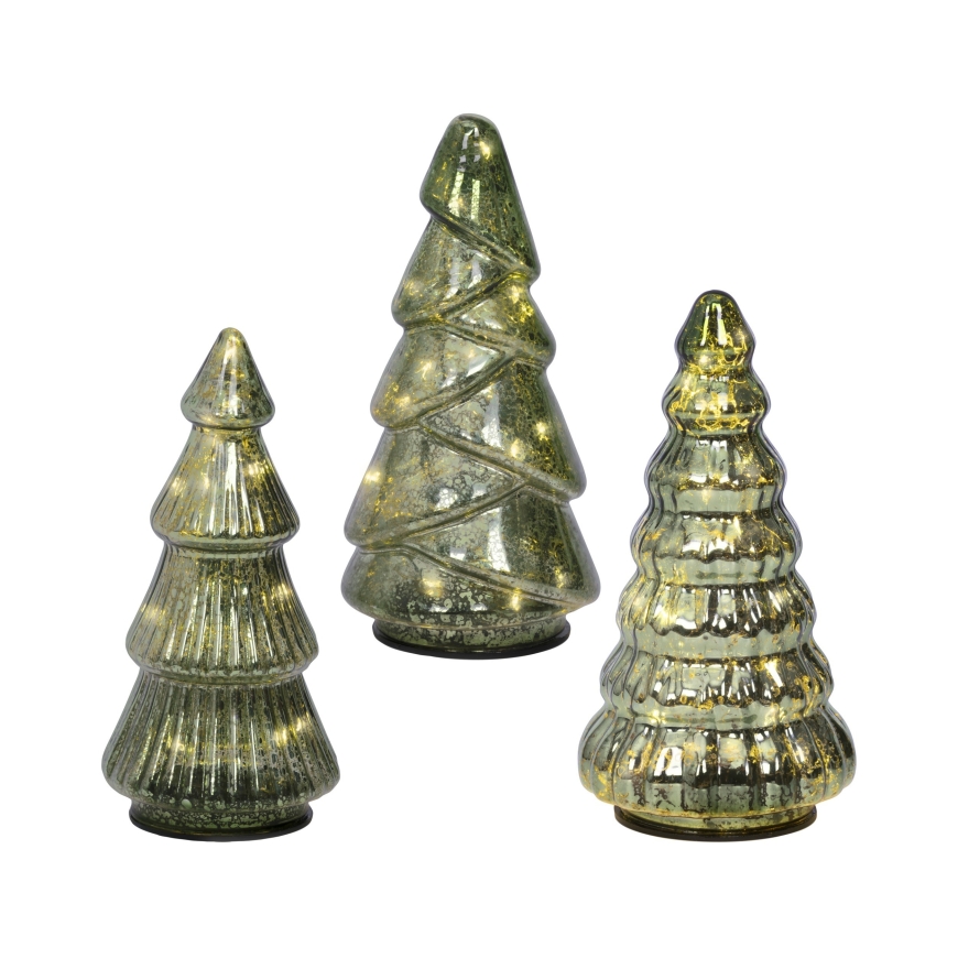 Lumineo small LED glass tree set