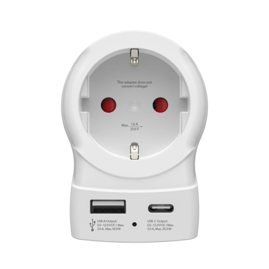 Hama EU to US elektriskās kontaktdakšas adapters B tips C tipa (Europlug) + F tipa Balts – 4
