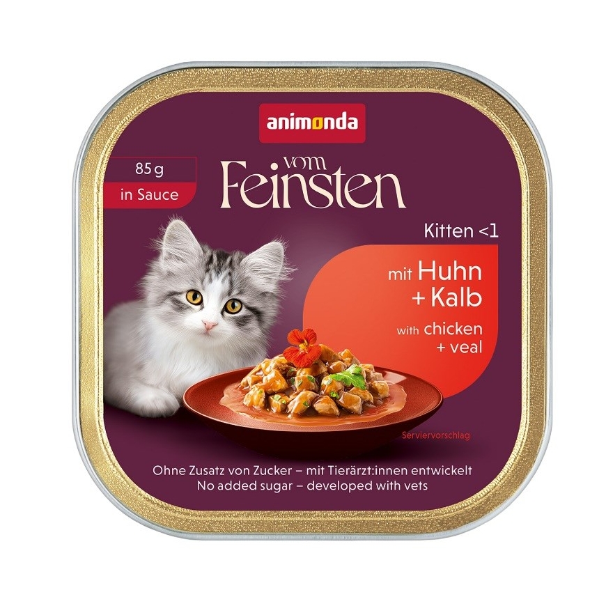 ANIMONDA Vom Feinsten Kitten padaže vištiena ir veršiena - šlapias kačių maistas - 85 g