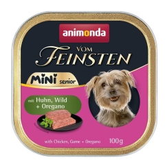 ANIMONDA Vom Feinsten Senior Mini vistu gaļa ar spēļu gaļu un oregānu - mitrie suņu barība - 100g