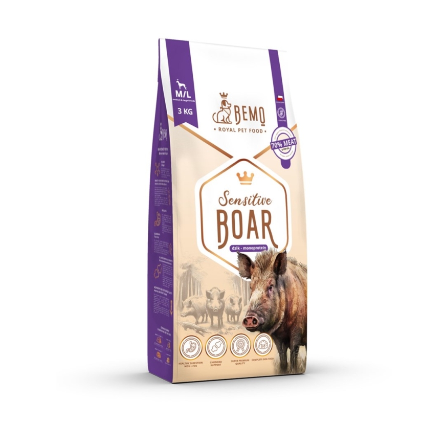 BEMO Sensitive Boar Medium/Large Mono - kuivtoit koertele - 3kg