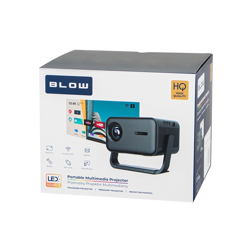 BLOW AndroidTV FullHD MaxView portatīvais projektors balts – 4