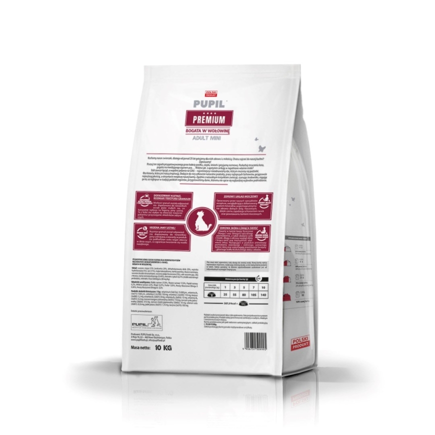 PUPIL Premium Mini, rikkalik veiseliha - kuivtoit koertele - 10kg – 4
