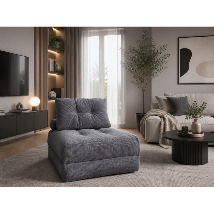 WOBA pouffe-mattress, dark grey