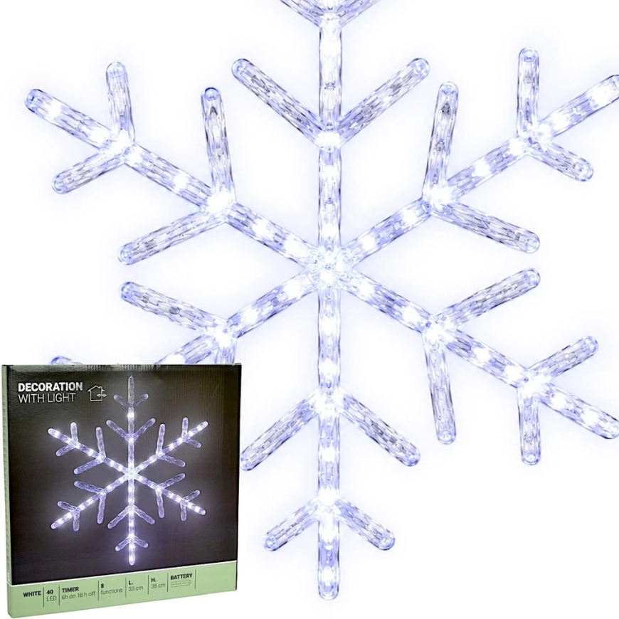 Joulukoriste SNOW BLOCK, valaistettu, ripustettava, 40 LED, valkoinen, 1080623 – 5