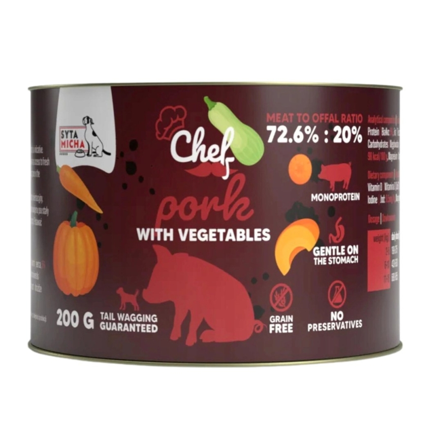 SYTA MICHA Chef Pork with Vegetables Mono - Wet Dog Food - 200g