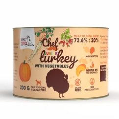 SYTA MICHA Chef Junior Turkki kasviksilla Mono - märkä koiranruoka - 200g