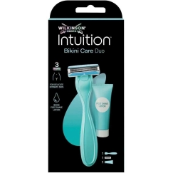 Wilkinson Sword "Wilkinson Intuition Bikini Care Duo" partahöylä 3 terällä ja rauhoittava parranajon jälkeinen balsami, 40 ml