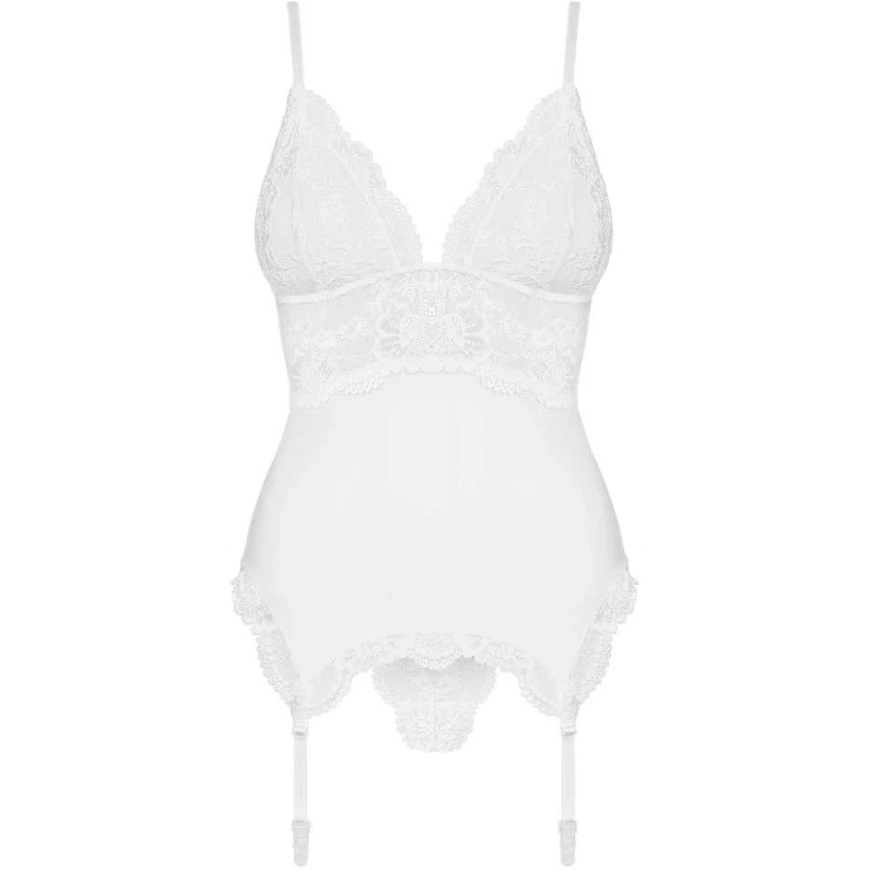 Obsessive - 810-COR-2 корсет и стринги белый S/M – 4