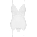 Obsessive - 810-COR-2 korsete un stringi balti S/M Obsessive - 810-COR-2 korsete un stringi balti S/M