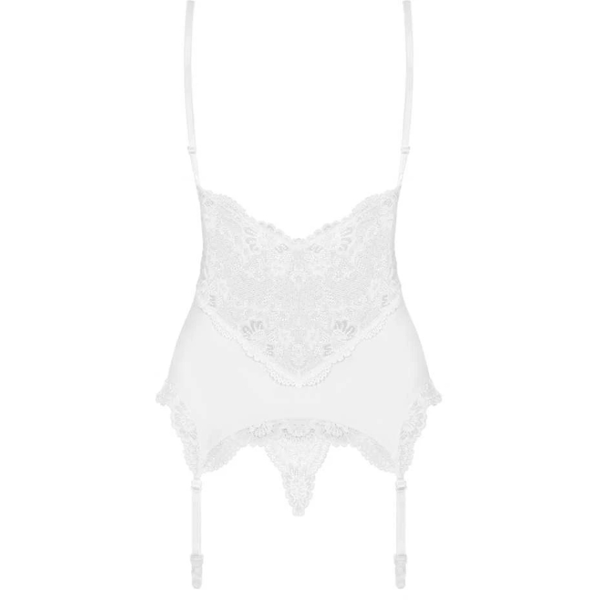 Obsessive - 810-COR-2 корсет и стринги белый S/M – 5