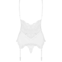 Obsessive - 810-COR-2 korsetas ir stringai baltas S/M