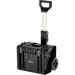 Yato Tool Box on Wheels, with Telescopic Handle, for Tool Storage, Mobile Tool Box, Rolling Tool Box