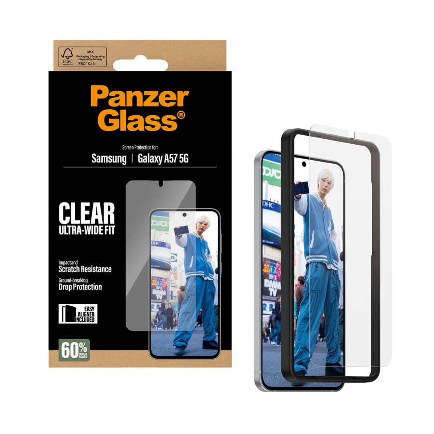 PanzerGlass Screen Protector Ultra-Wide Fit - Clear - Samsung Galaxy A57 5G Прозрачная защитная плен – 2