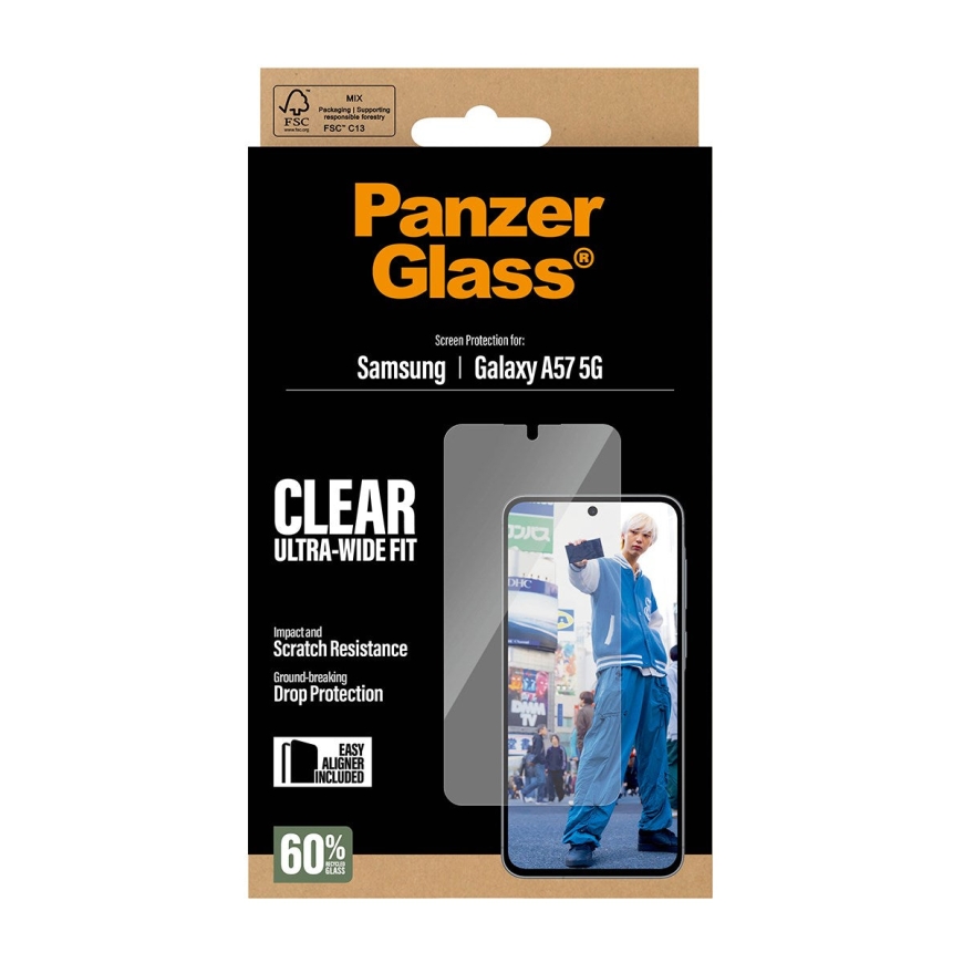 PanzerGlass Screen Protector Ultra-Wide Fit - Clear - Samsung Galaxy A57 5G Прозрачная защитная плен – 3
