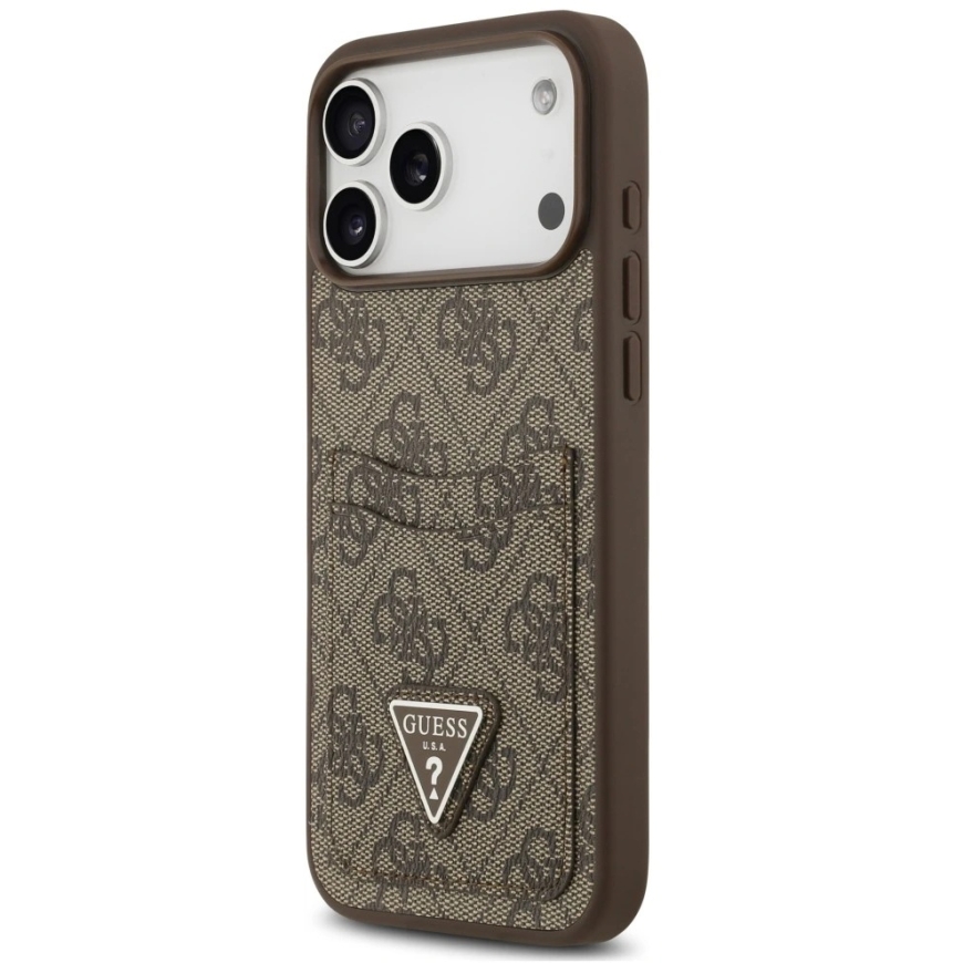 Guess 4G Double Card Triangle -kotelo iPhone 18 Pro Max / 17 Pro Max ruskea – 2