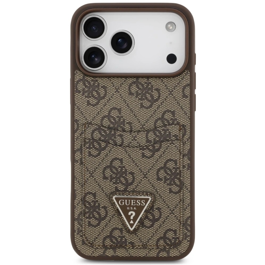 Guess 4G Double Card Triangle soma iPhone 18 Pro Max / 17 Pro Max brūna – 3