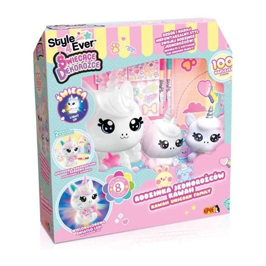 Kawaii Style Unicorn Family Decoration Creative Set