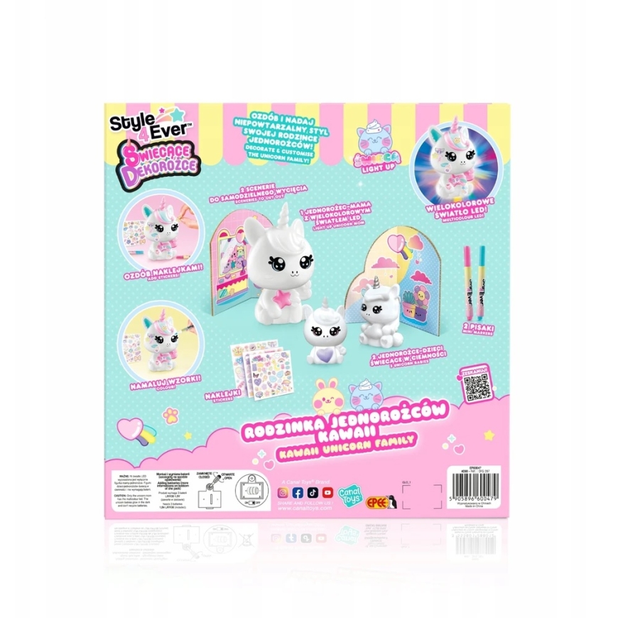 Kawaii stila vienaragu ģimenes dekorāciju radošais komplekts – 4