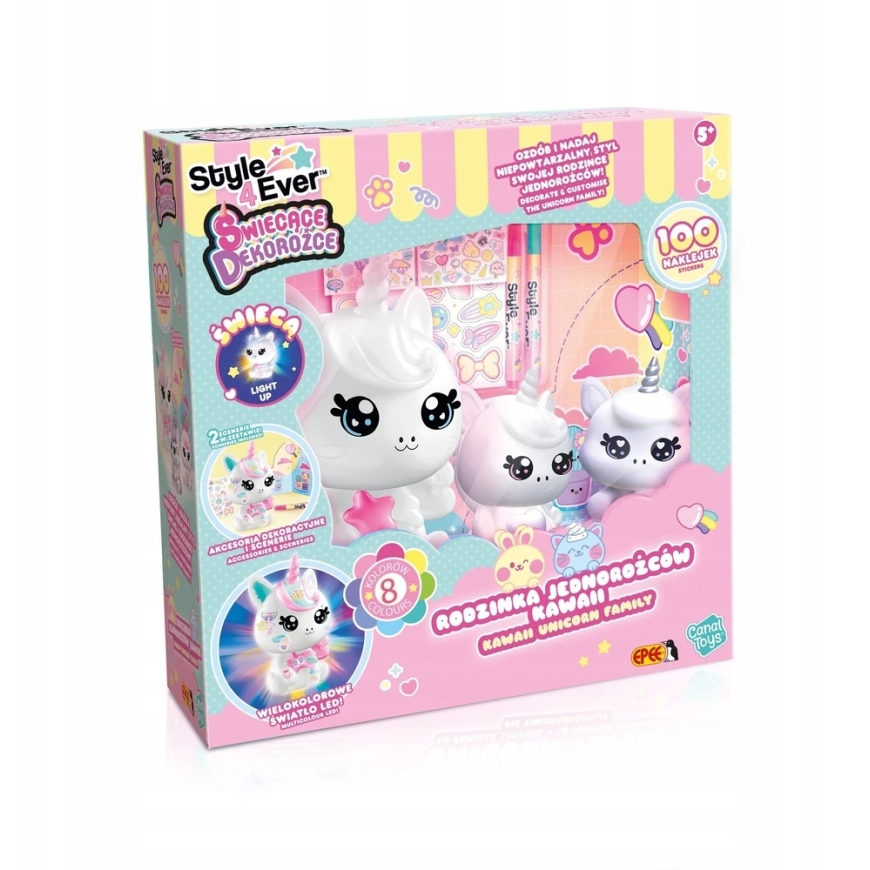Epee Rinkinys Kawaii stiliaus vienaragių šeimos dekoracijų kūrybinis rinkinys – 5