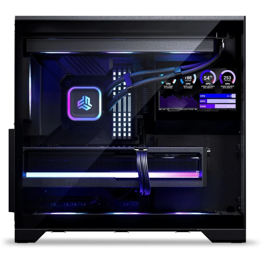 Phanteks XT V5 LCD PC-kotelo, Mid-Tower, ATX, 7-tuumainen LCD, karkaistu lasi – Musta – 5